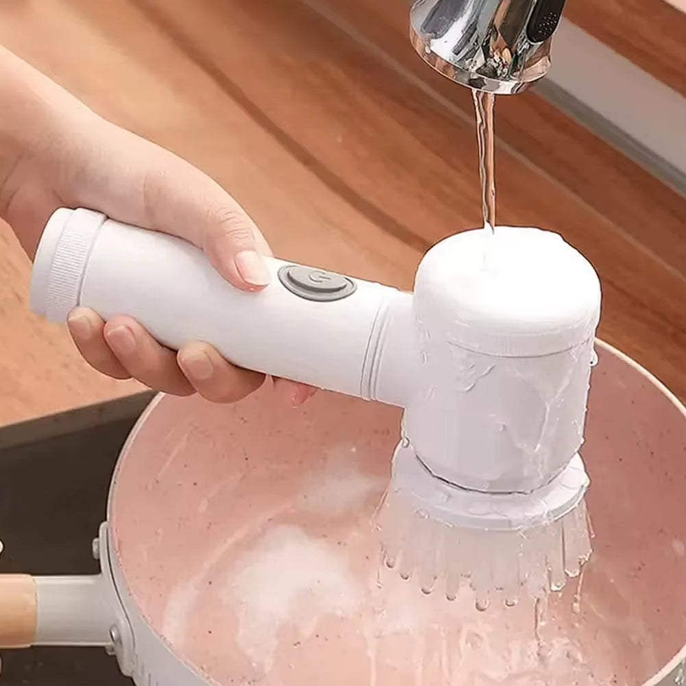 Electric Spin Scrubber with 5/3 Replaceable Brush Head USB Car Home Electric Rotary Scrubber Cordless Handheld Cleaning Brush