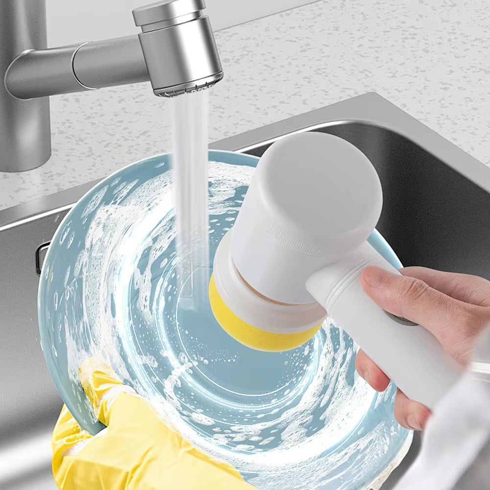 Electric Spin Scrubber with 5/3 Replaceable Brush Head USB Car Home Electric Rotary Scrubber Cordless Handheld Cleaning Brush