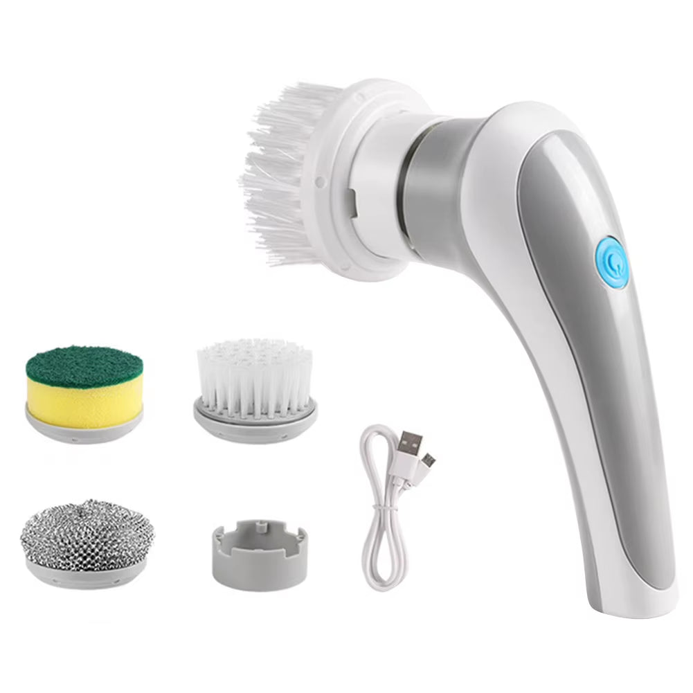 Electric Spin Scrubber with 5/3 Replaceable Brush Head USB Car Home Electric Rotary Scrubber Cordless Handheld Cleaning Brush