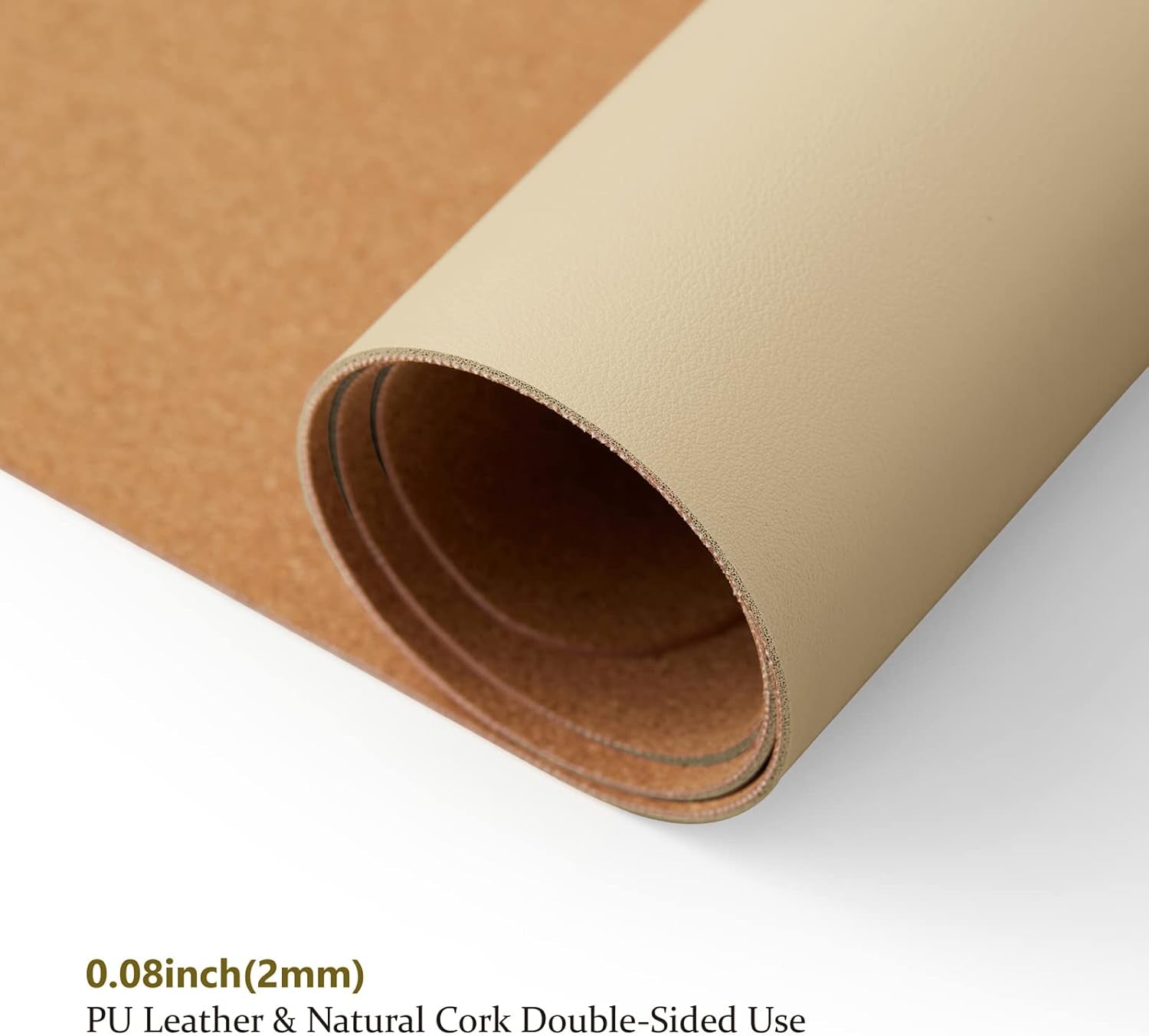 Cork Desk Mat - Reversible Desk Pad for Office and Home - Desk Organization and Accessories - Perfect for Large Mouse Pads and Desk Coverings (Champagne Gold, 31.5" x 15.7")