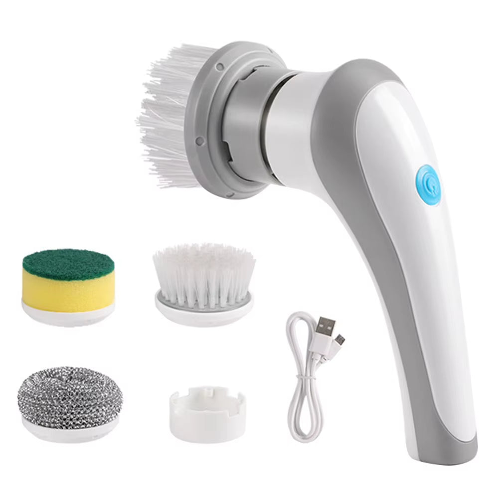 Electric Spin Scrubber with 5/3 Replaceable Brush Head USB Car Home Electric Rotary Scrubber Cordless Handheld Cleaning Brush